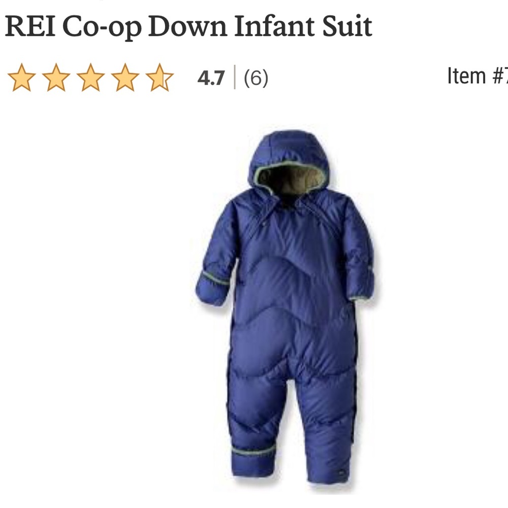 REI Co-op Down Infant Suit  snowsui sz 18mo